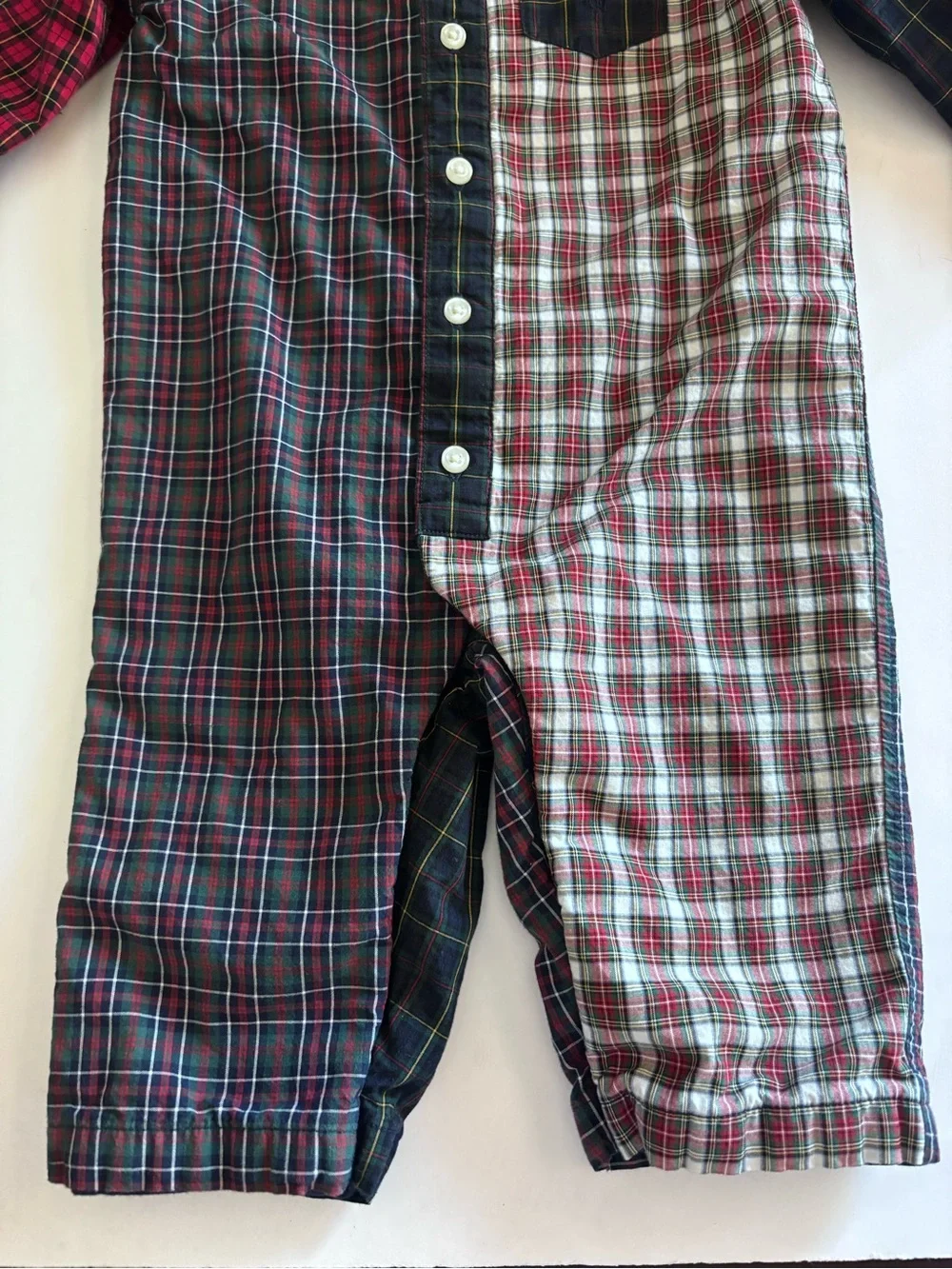 RALPH LAUREN Plaid Cotton Poplin Fun Coverall Polo Button Down Size 6 Months
